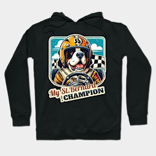 Car racer St. Bernard Hoodie